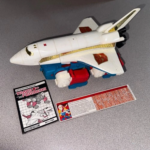 Original 1986 G1 Transformer Sky Lynx & Instruction Manual / Stat Card