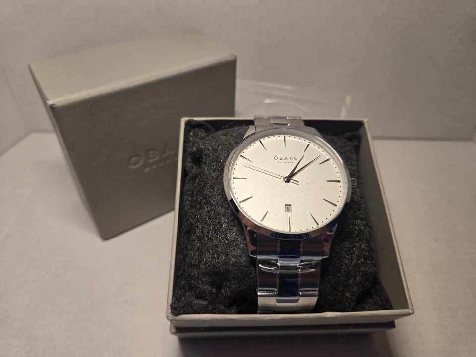 Obaku-Dinamarca Hombre 42mm V247XDUISU Acero Inoxidable ¡Nuevo en Caja! Foto 2 de 4