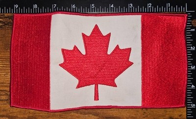 Vintage Canadian Flag Maple Leaf Large Canada Flag Embroidered Patch 9''