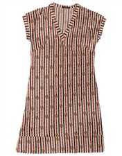VINTAGE Womens A-Line Dress UK 14 Medium Multicoloured Striped AP06