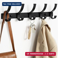 Optish Coat Rack Wall Mount, Heavy Duty Coat Rack Hooks for Hanging, Black