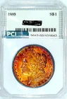 1889 Gem BU +++ Morgan Dollar Lovely  Rainbow Color Toned