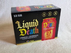 Liquid Death Cereal Criminal Box of 