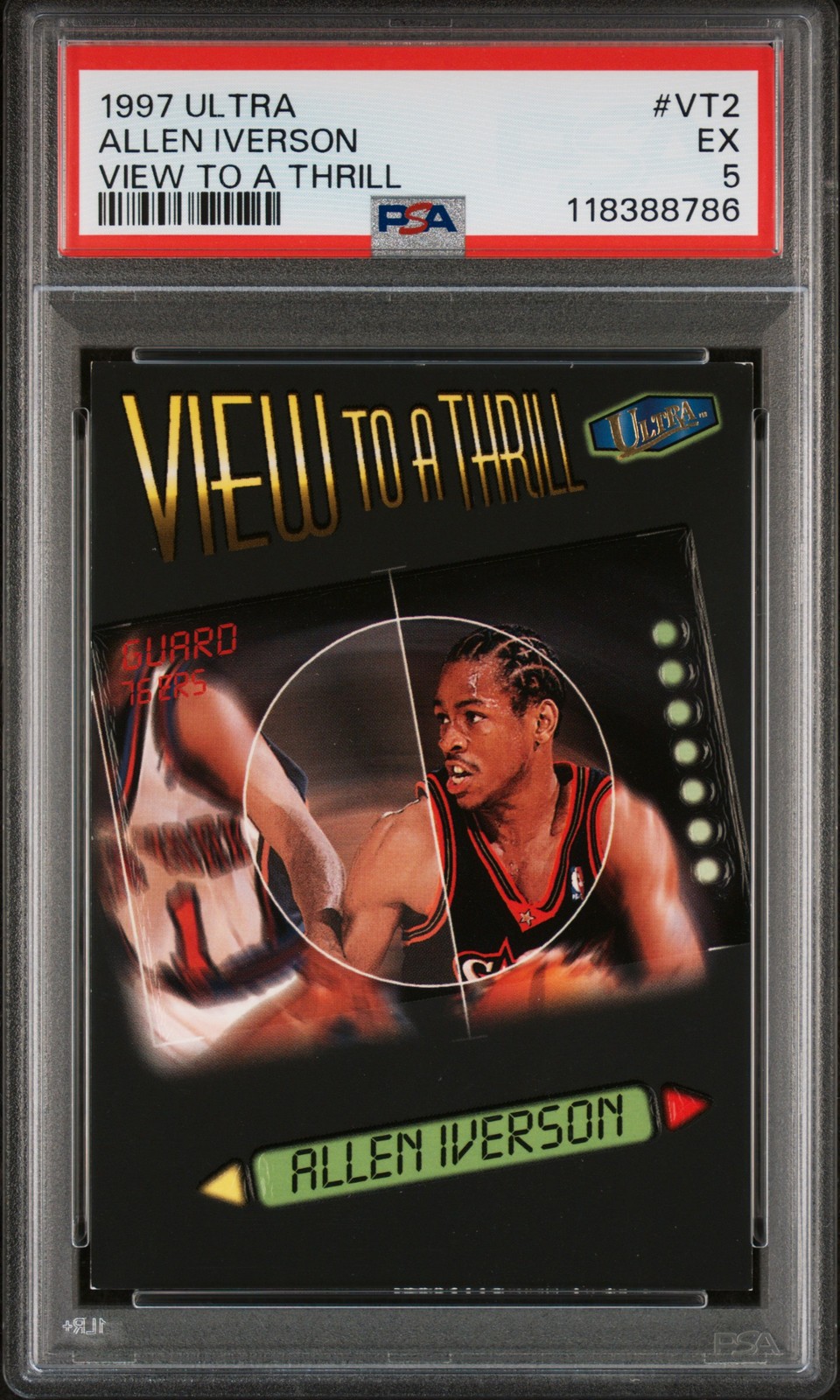 1997 Ultra View 2 A Thrill View To A Thrill #vt2 Allen Iverson PSA 5