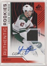 2018-19 SP Game Used Authentic Rookies Red Jersey Louis Belpedio Louie Auto b8c