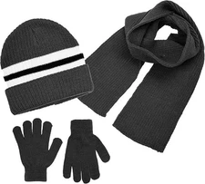 Boys 3 Item Polarwear Winter Kid-Set: Hat, scarf & Glove (Style: Grey1315)
