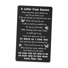 Memorial Gifts Loss of Son Sympathy Gifts - A Letter from Son In Memorial Son