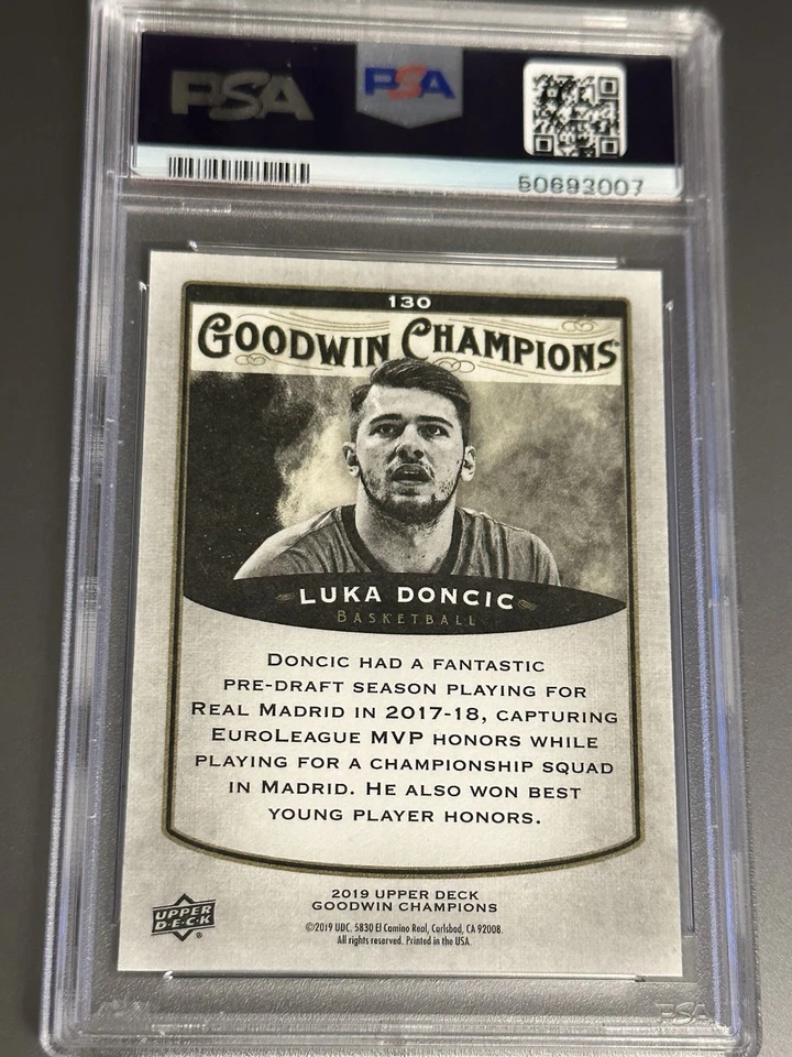 💎2019 Luka Doncic UPPER DECK GOODWIN COLOR SPLASH TIE DYE RC #130 PSA 10 prizm - Imagem 3 de 4