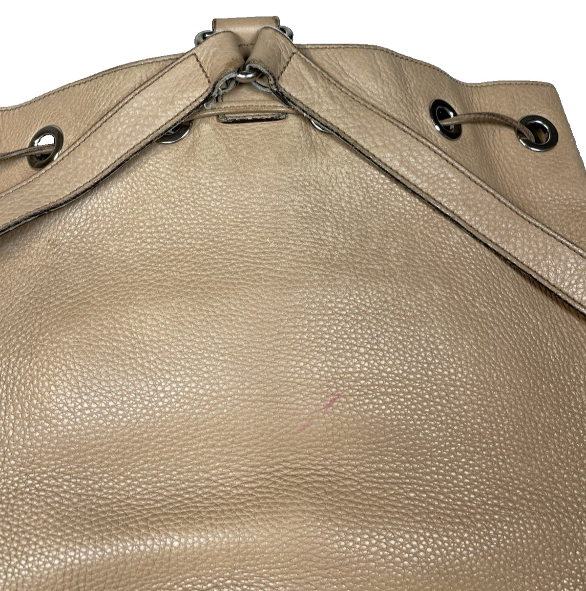 Gucci Soho Leather Drawstring Backpack Beige Pebb… - image 9