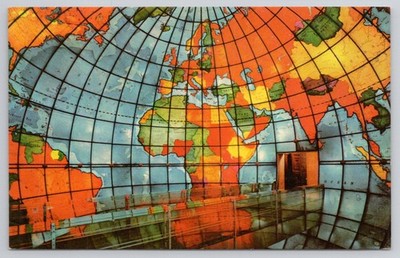 Mapparium Eastern Hemisphere Postcard Boston MA 1961 Lusterchrome