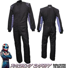 K1 RaceGear Outlaw Auto Racing Suit Black/Gray SFI 3.2A/5---Sizes Small thru 4XL