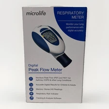 Microlife Digital Peak Flow & FEV1 Meter Early Detection Spirometer Asthma (New)