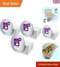 Sturdy 10" Silver Cake Drum with White Cake Boxes - 3 Pack for Easy Transport