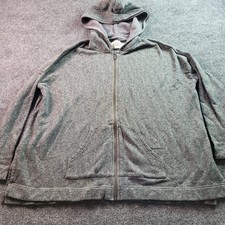 UGG Women Gray Heathered Full Zip Hoodie Sweatshirt Size S Cotton