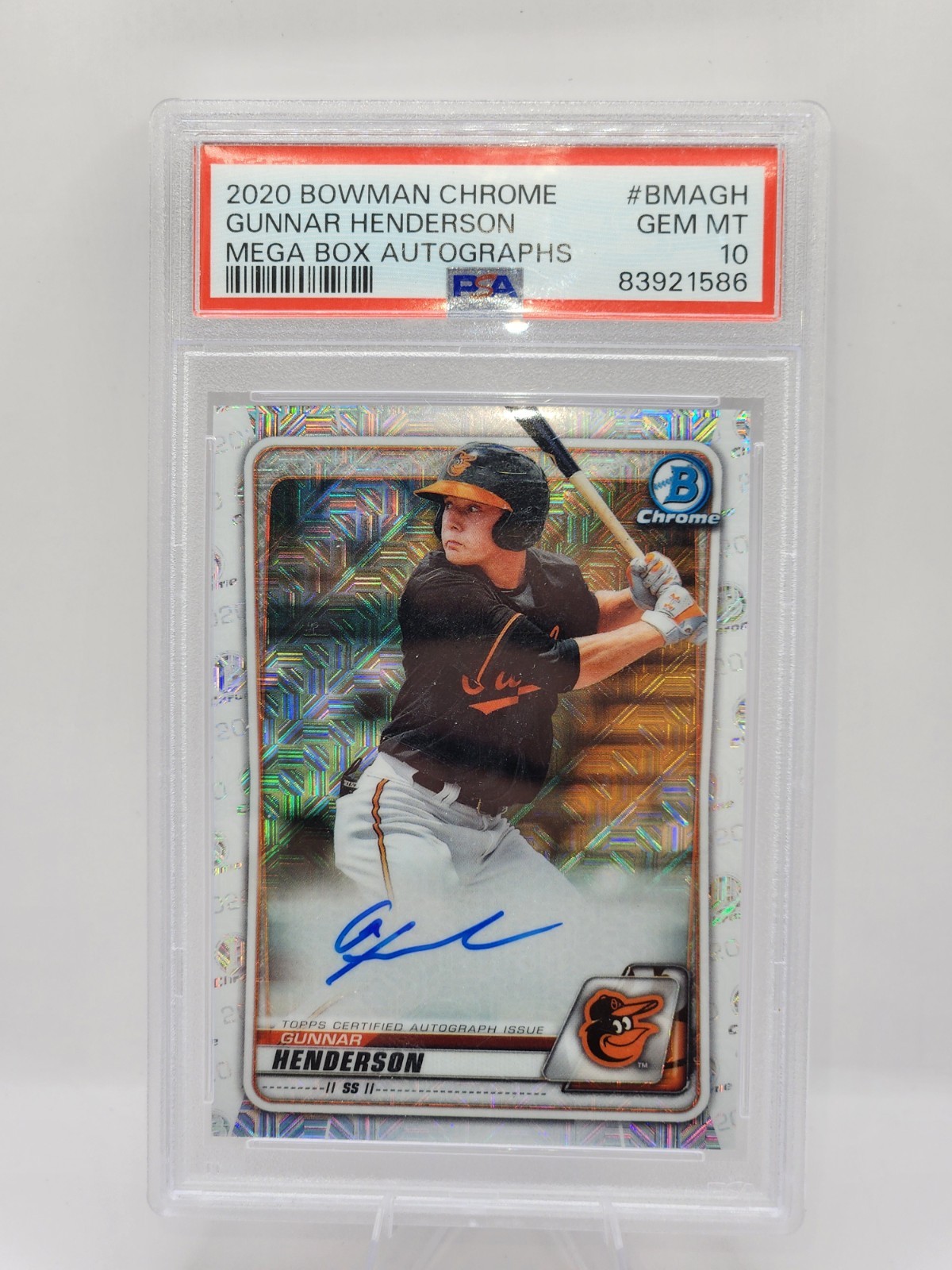 2020 Bowman Chrome Gunnar Henderson Auto Mega Box Refractor BMA-GH PSA 10 GEM MT