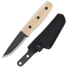 Morakniv Knives Finn BlackBlade Fixed Knife Ash Wood 3.4in Drop Point FS14083