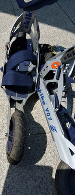 Skike V07 Nordic-Skates, Inline-/Cross-Skates mit Luftreifen silber/blau, neuw.