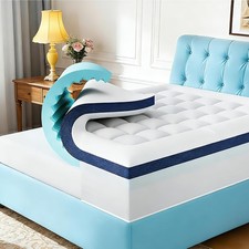 4 Inch Memory Foam Dual-Layer Mattress Topper Queen Size 2Inch 1000GSM Quilted