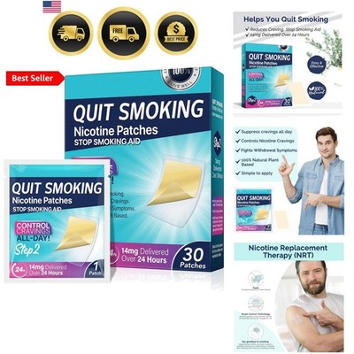 Step 2,30 Patches,14mg Delivered Over 24 Hours,Stop Aid,Helping Quit Patch,St...