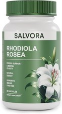 Salvora Rhodiola Rosea Supplement   Golden Root 60 Count Pack of 1 