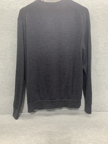Banana Republic Men's XL 100% Merino Wool V Neck Cardigan Sweater Gray Pockets - Picture 6 of 12