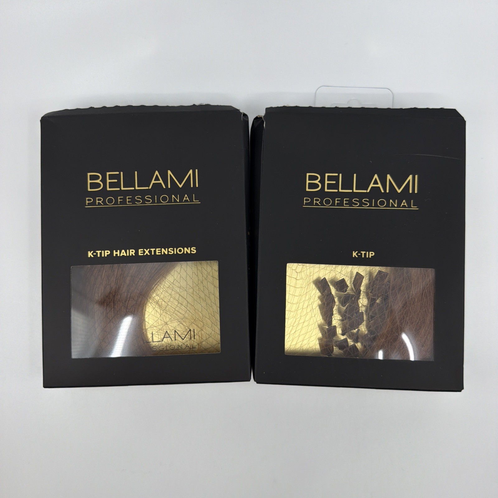 "Paquete de 2 extensiones de cabello con punta K de queratina Bellami 24"" marrón castaño oscuro #10 ¡Nuevo!