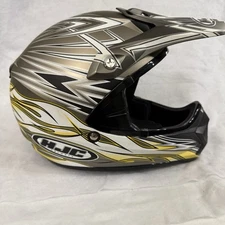 HJC Arena CL-X5 Flyin' Kolors N8 Dawg III Motocross Helmet Sz Medium Gray/Yellow