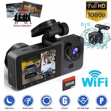 4K Dual Lens Car DVR Camera Dash Cam Front Rear Inside Video Recorder G-Sensor
