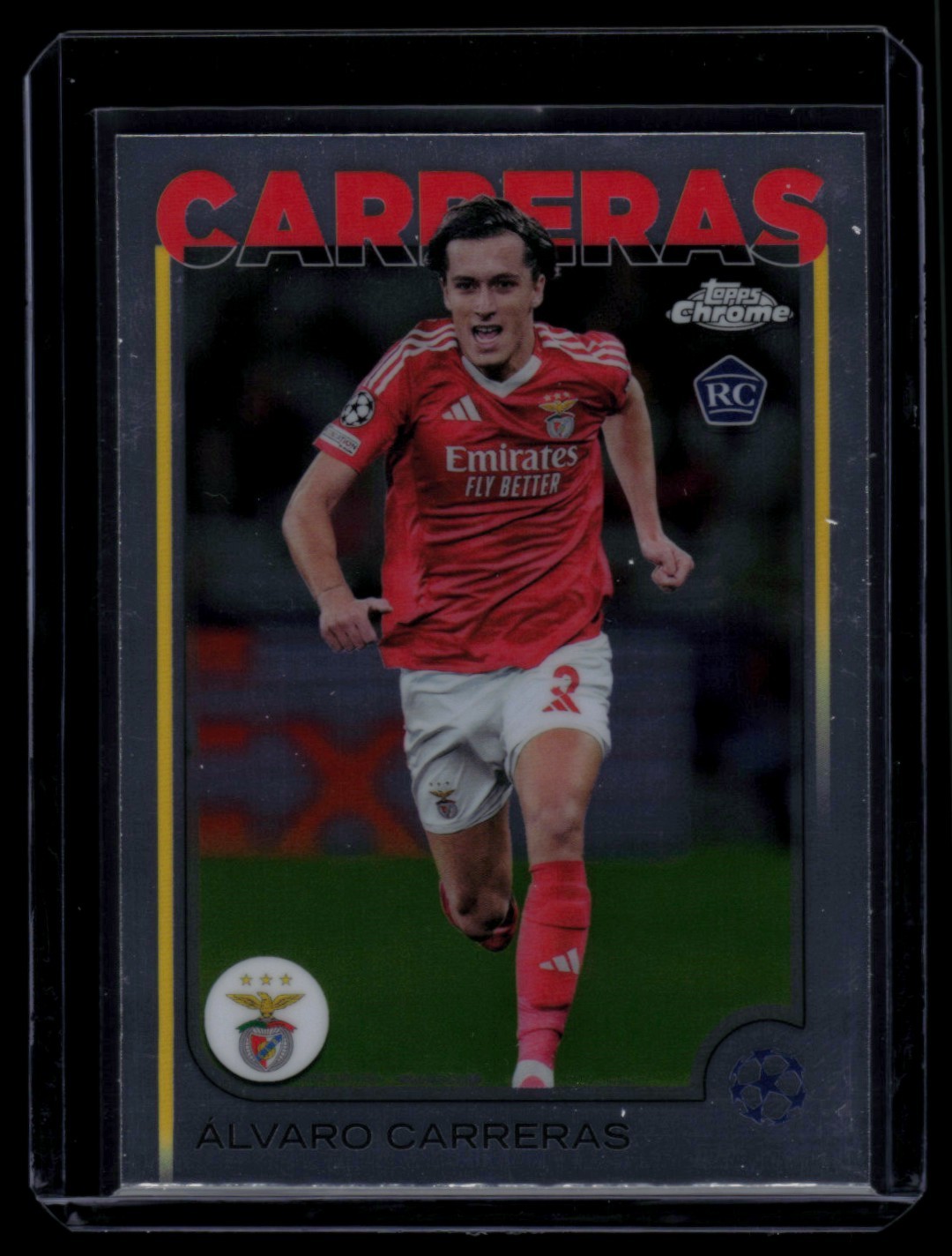 ALVARO CARRERAS 2024 Topps Chrome UEFA Club Base Card #181 RC SL BENFICA