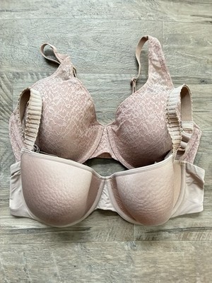 Natori ThirdLove 2 Pretty Smooth Contour Bra 24/7 Classic T Shirt Beige Lace 36D