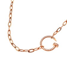Cartier Juste Un Clou Pave Diamond Necklace 18K Pink Gold 750 90315680
