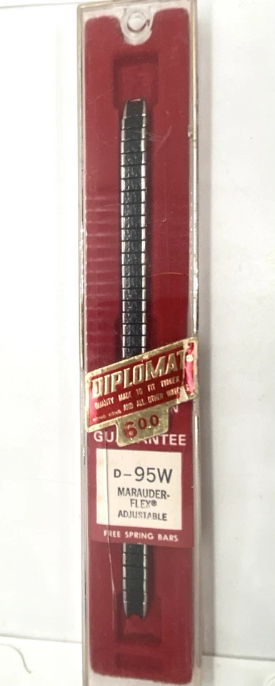 NUEVA CORREA DE RELOJ DE COLECCIÓN DIPLOMÁTICA PARA DAMAS MAURADER NEGRA/plateada anillo extremos expansión Foto 3 de 4