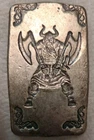 Monarch Precious Metals 5 oz Silver Bar Viking Warrior Double Axe w/leatherpouch