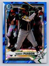 2021 Bowman Chrome Sapphire Robert Puason BCP45 Oakland Athletics