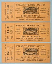 1950's-60's Halloween Spook Show Magic Stage Act 3 Tickets Dr. Rome Ghostmaster
