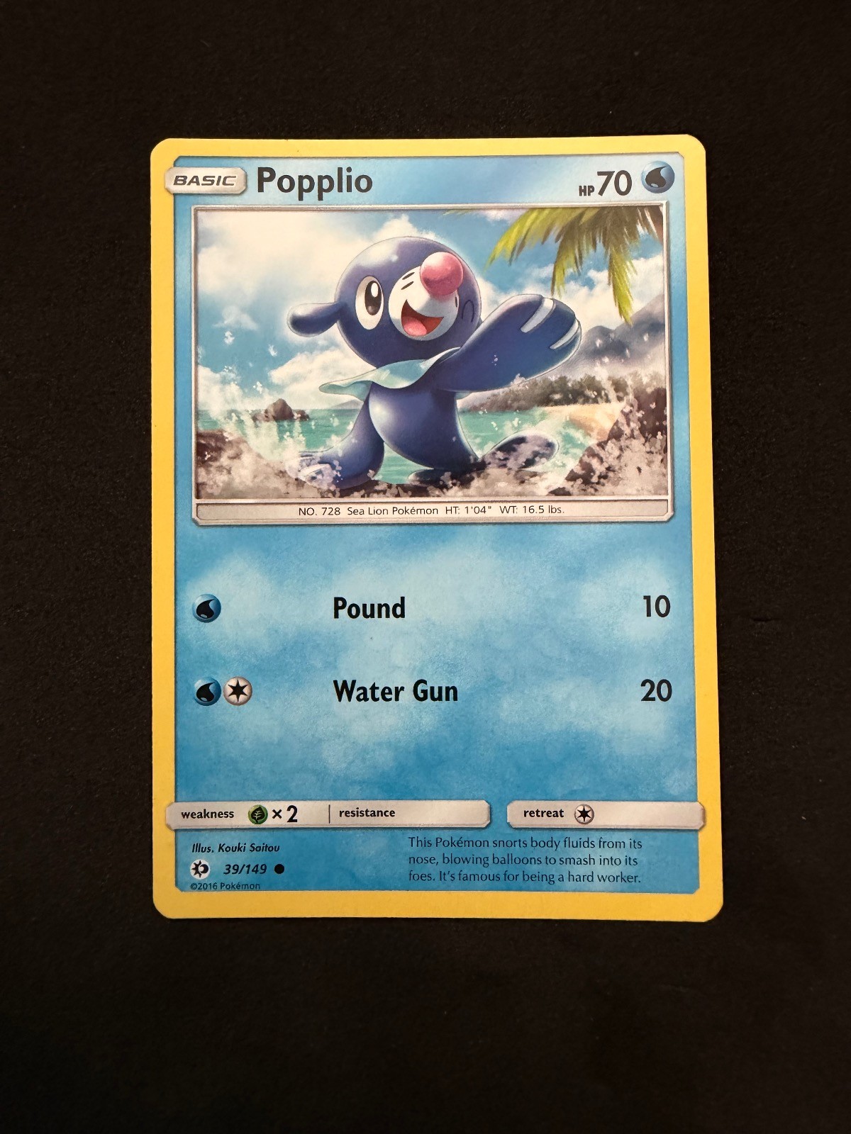 Popplio 39/149 Common SM Base Set Pokemon Near Mint