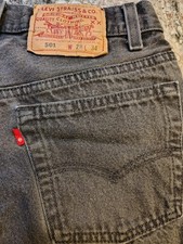 Vintage Levis 501 Jeans Mens Black Charcoal Button Fly Made In USA Size 28x34