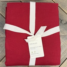 POTTERY BARN BELGIAN FLAX LINEN DUVET COVER KING/CAL KING  RED BERRY