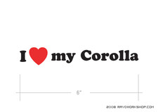I Love My Corolla Sticker Die Cut Decal Self Adhesive Vinyl Hachiroku Vinyl