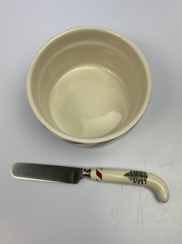 Spode Christmas Tree Peppermint Dip Set White Porcelain Brand New - 第 5/8 張圖片