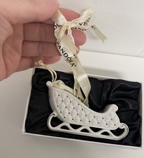 Pandora 2014 Authentic Limited Edition Christmas Sleigh Ornament W Pouch  Box