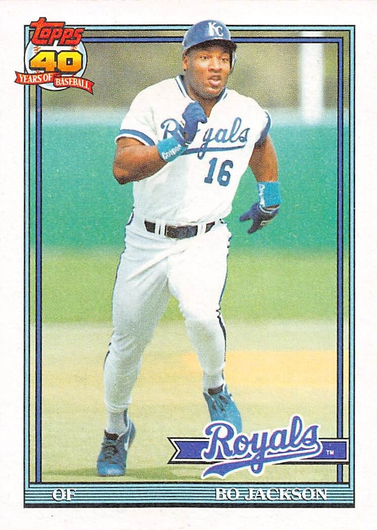 1991 Topps #600 Bo Jackson Kansas City Royals 🔥⚾🔥