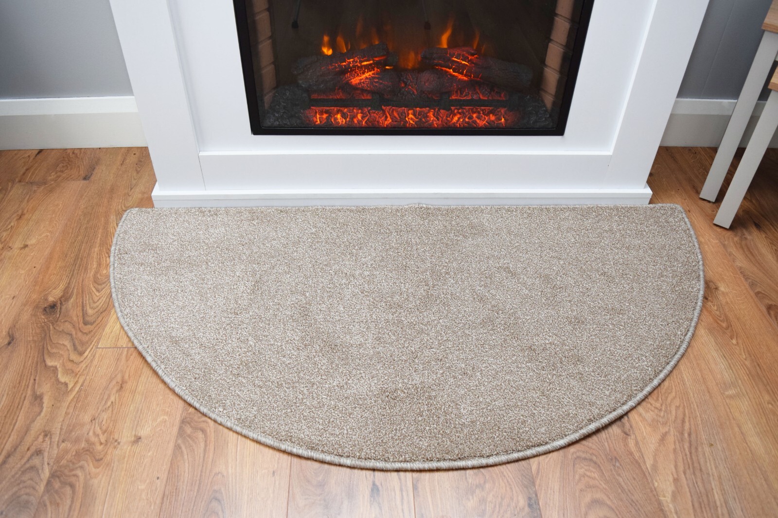 Half Moon Hearth Rug Large Grey Black Semi Circle Door Mat Thick Soft