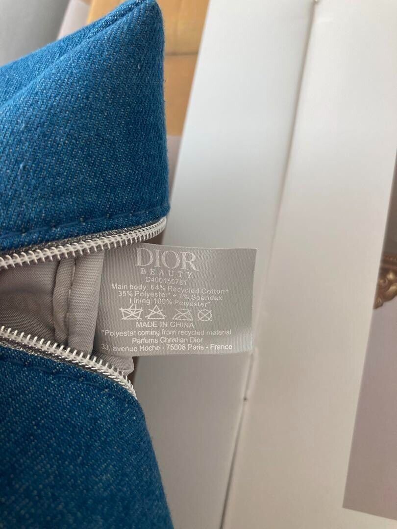 Christian Dior Pouch Novelty Denim Forever Square blue 10.5