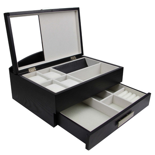 Decorebay Executive Men Wood Valet Storage Box Organizer (Black) - Bild 1 von 9