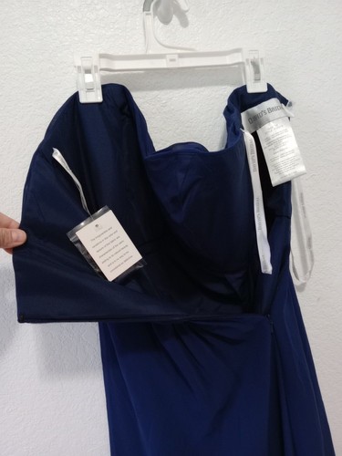 David's Bridal strapless high low dress with front detail Navy size 10 - 第 5/13 張圖片