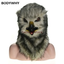 Grey owl Mascot Costume Can Move Mouth Head Suit Halloween Outfit Cosplay