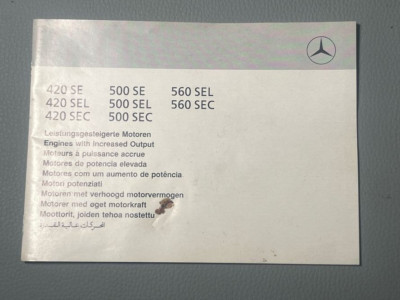 Mercedes 420SE 420SEL 420SEC 500SE 560SEC etc leistungsgesteigerte Motoren Heft