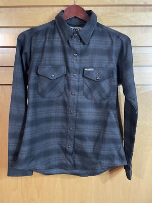 Dixxon Flannel The Phantom Women s Size Small Plaid Shirt Black Flys Eyewear