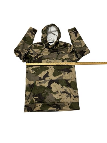 NIKE Uomo Thermafit Mimetico Pullover Pile Felpa con Cappuccio Verde Marrone Taglia S - Foto 7 di 10